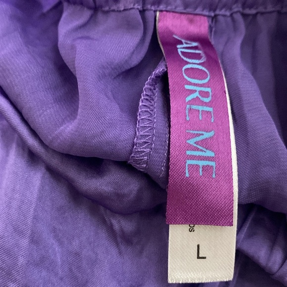 Adore Me NEW Chalk Violet Bethany Coquette Top & Pants Pajamas 2 Piece Set Sz. L - Picture 13 of 16